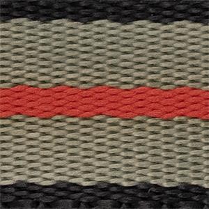 Curea NATO multicolora negru/gri/roșu 22mm catarame argintii -54090