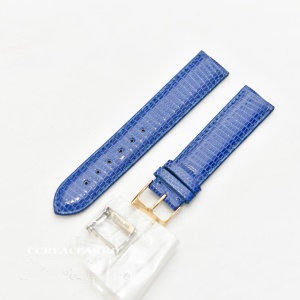 Curea piele de soparla captusita cu finisaj lacuit albastra 19mm - 43322