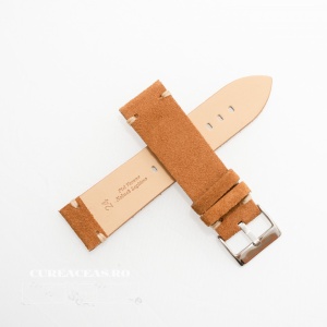 Curea piele maro deschis, nubuk vintage 22mm - 4170322