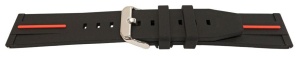 Curea silicon negru cu dunga roșie, telescop QR 22mm -62011