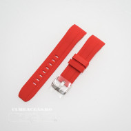 Curea silicon roșie capat curbat 22mm - 57210