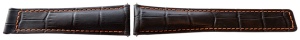 Curea tip Tag Heuer neagra cusătură portocalie 22mm - 52534