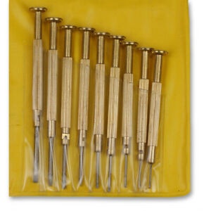 Set 9 șurubelnițe alamă pentru ceasornicari - 1060