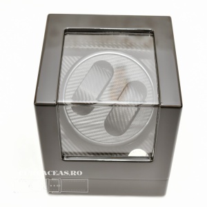 Watch winder pentru doua ceasuri carbon