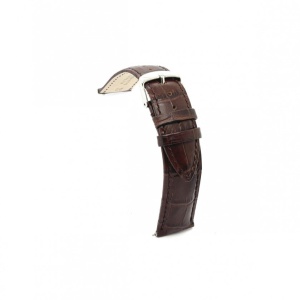 Curea piele maro inchis model crocodil QR 20mm - 4240220