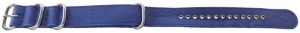 Curea NATO albastră canvas 22mm catarame zulu argintii -54105