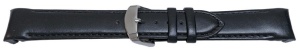 Curea piele lina capat curbat neagra 24mm - 58003