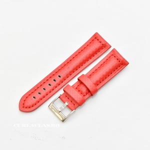 Curea piele tip fibra carbon roșie, căptușită 22mm - 374226