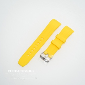Curea silicon galbenă capat curbat 22mm - 57211