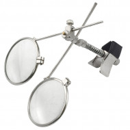 Lupa ceasornicar dubla argintie pentru ochelari - x3,3