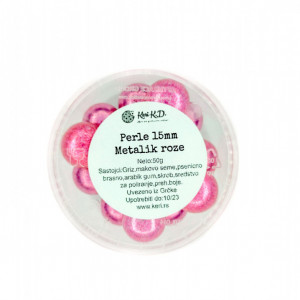 Dekorativne perle METALIK ROZE 15mm 50g
