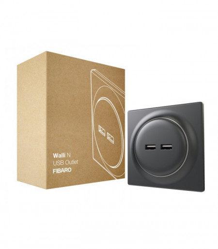 FIBARO WALLI N USB OUTLET FGWU-021-8 Anthracite