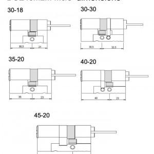 M&C MODULAR CYLINDER FOR DANALOCK V3, INSIDE LENGHT 20MM