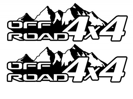 Set 2 buc Stickere Auto 4x4 Off Road Mountains