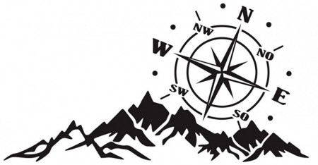 Sticker Auto 4x4 Off Road Mountain Compass