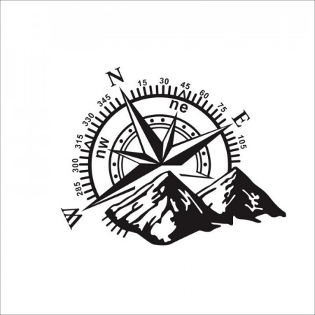 Sticker Auto 4x4 Off Road Mountain Compass M1