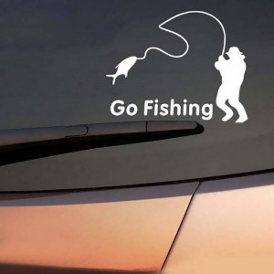 Sticker Go Fishing 20 cm