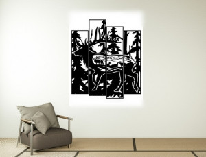 Sticker Perete Tablou Cerb