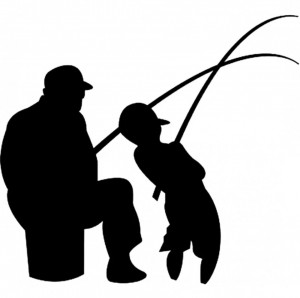 Sticker Son and Dady Fishing