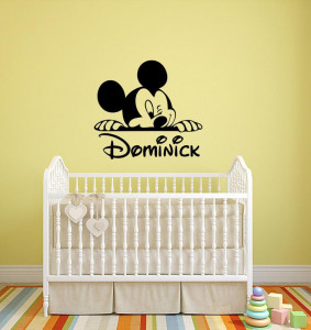 Sticker Perete Nume Copil Mickey M3