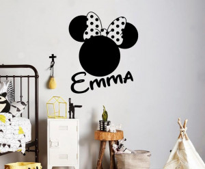 Sticker Perete Nume Copil Minnie