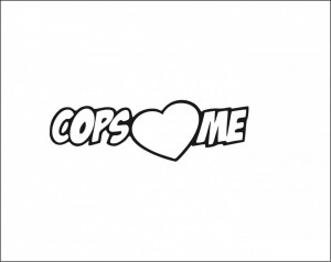 Sticker Auto Cops Love me