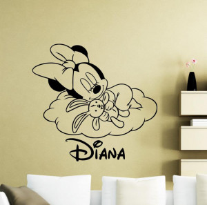 Sticker Perete Nume Copil Minnie M1