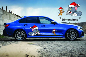 Sticker Auto Autocolant Tom and Jerry Christmass