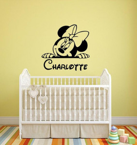 Sticker Perete Nume Copil Minnie M3