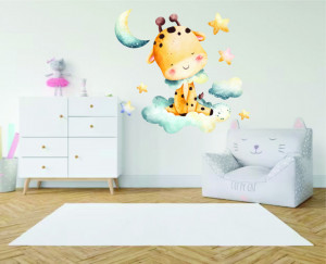 Sticker Perete Watercolor Sweet Sleep Girafa