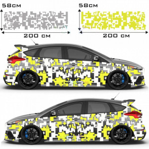 Set Stickere Camuflaj Pixel Camo XXL S15