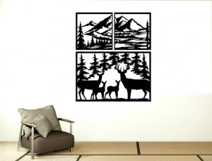 Sticker Perete Tablou Cerbi