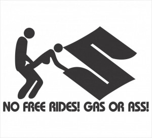 Sticker Suzuki No free rides
