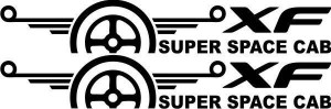 Set 2 buc Stickere Autocolante DAF XF SUPER SPACE CAB - 60 cm