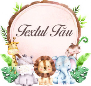 Sticker Personalizat Perete Watercolor Animale Jungla