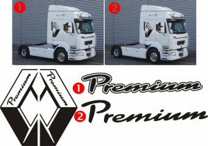Set 3 Stickere(2 sigle laterale + 1 scris masca) Renault Premium