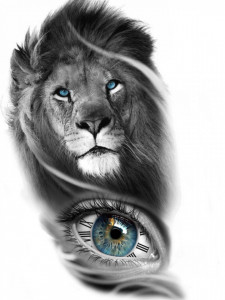Sticker Auto Tattoo Edition Lion Eyes