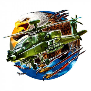 Sticker Color Army Helicopter Eagle