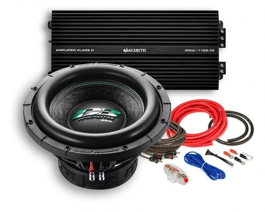 Pachet Subwoofer auto Deaf Bonce DB SA 255 D2 + Amplificator Machete