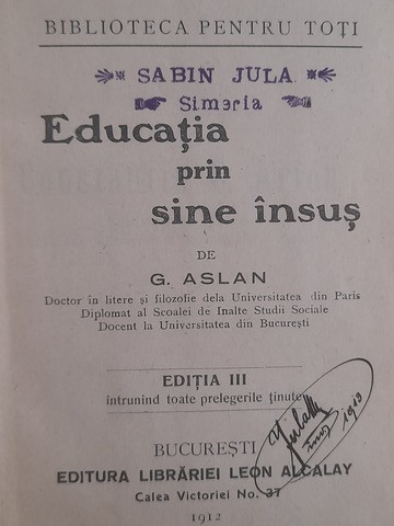 Educația prin sine însuș și alte titluri