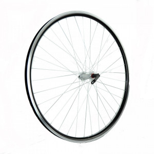Roata fata 26x1.75 Fivestars V-brake, negru, butuc silver cu rulment si QR