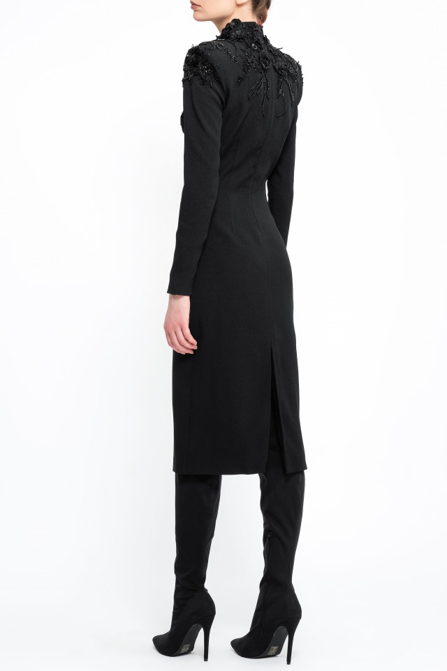 ROCHIE MIDI NEAGRĂ CU APLICAȚII