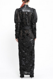 ROCHIE ARMY NEAGRĂ CU MÂNECI DIN ORGANZA