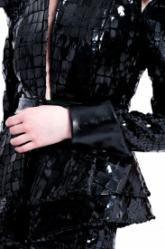 SACOU NEGRU CROCO-METALLIC