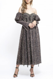 ROCHIE MIDI DIN TUL IMPRIMAT “LEOPARD PRINT”