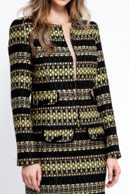 BLACK AND YELLOW MIX TWEED BLAZER