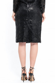 BLACK SILICONE LACE SKIRT