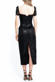 ROCHIE MIDI DIN DANTELĂ SILICONATĂ NEAGRĂ