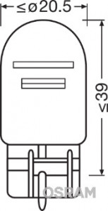 SET 2 BECURI 12V W21/5W ORIGINAL BLISTER OSRAM