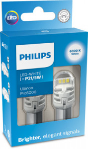 SET 2 BECURI AUXILIARE CU LED 12V P21/5W Ultinon Pro6000SI WHITE PHILIPS